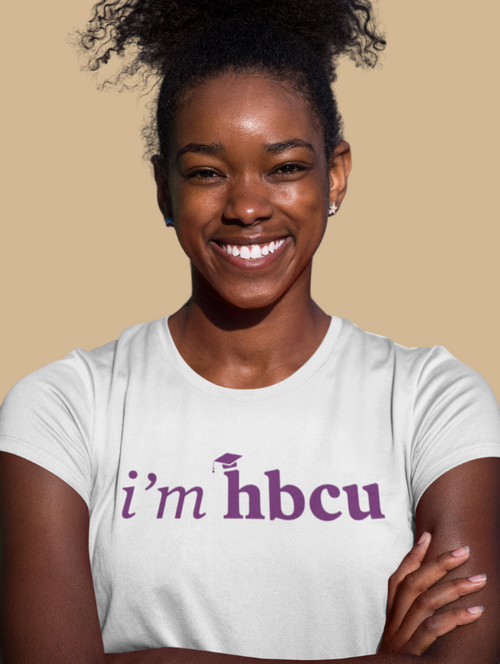 I'm HBCU®️ White and Purple Tee | Modern Apparel and Goods 