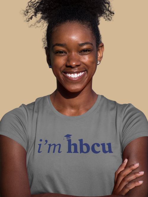 I'm HBCU®️ Collections Grey and Navy Blue T-shirt | Modern Apparel and Goods 