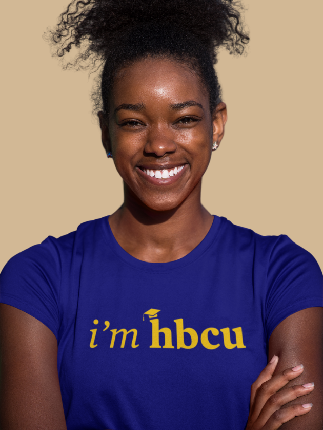 I'm HBCU®️ Navy Blue and Gold Tee