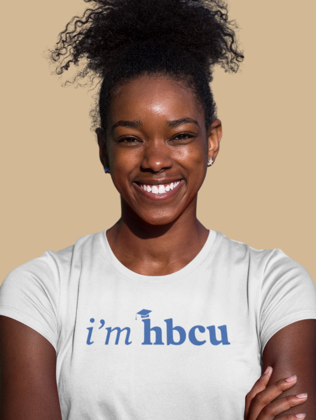 I'm HBCU®️ White and Royal Blue T-Shirt | Modern Apparel and Goods 